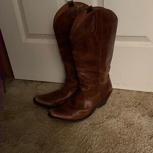 Brown Leather Cowboy Boots